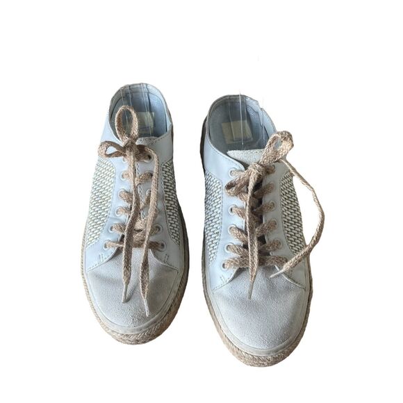 Dolce Vita Sneakers Size 8.5 Lian Lace-Up Slip-On Espadrille Platform Leather - Picture 9 of 12